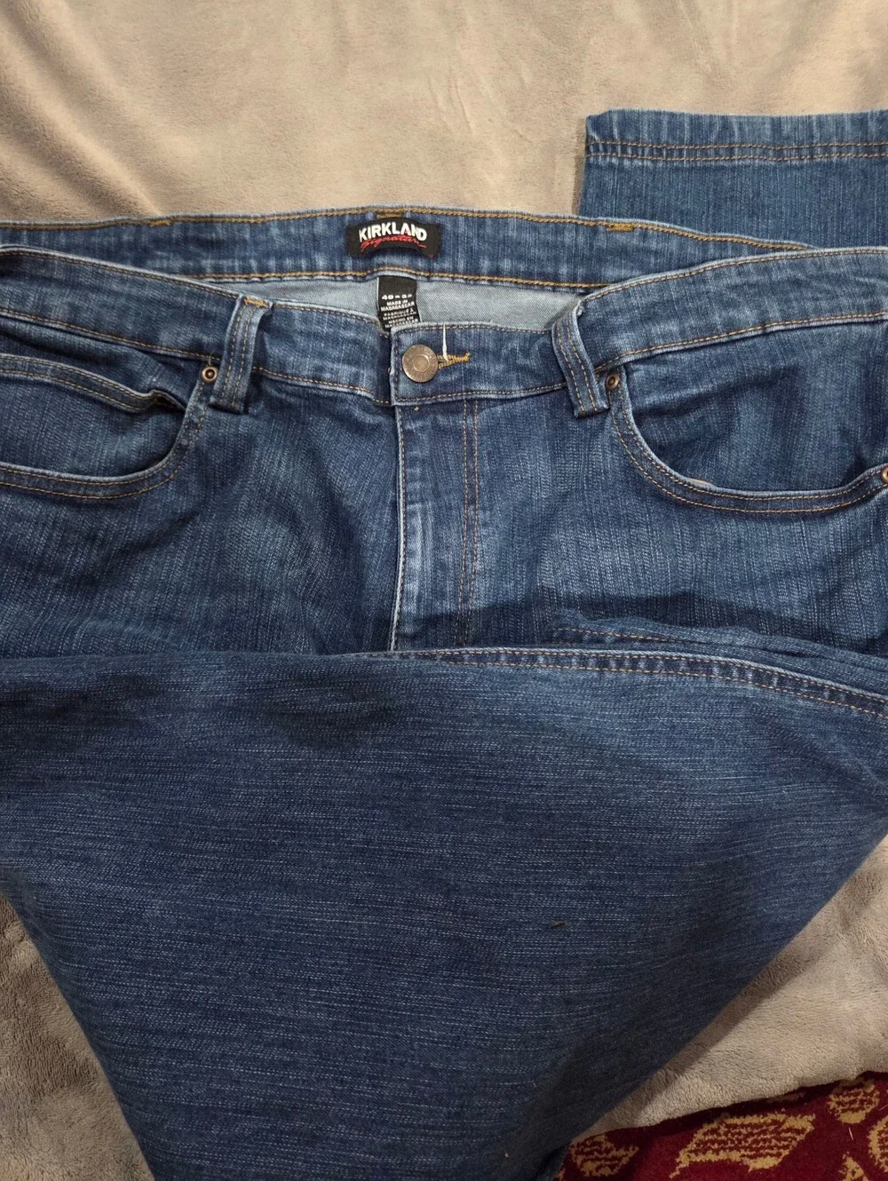 Kirkland Signature Men's Dark Blue Relaxed Denim Jeans